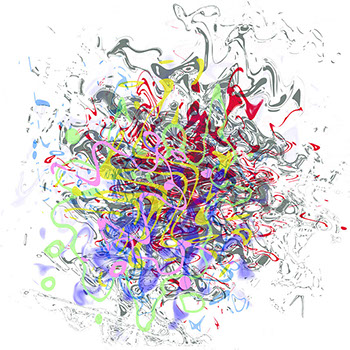Ein abstraktes Werk von Andreas H. Boock. Der Künstlername ist elbkasper. Es hat das Format 100 x 100 cm und ist ein schönes Wandbild/Wanddeko.