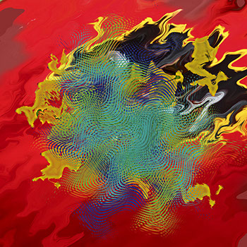 Ein abstraktes Werk von Andreas H. Boock. Der Künstlername ist elbkasper. Es hat das Format 75 x 75 cm und ist ein schönes Wandbild/Wanddeko.