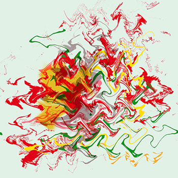 Ein abstraktes Werk von Andreas H. Boock. Der Künstlername ist elbkasper. Es hat das Format 75 x 75 cm und ist ein schönes Wandbild/Wanddeko.