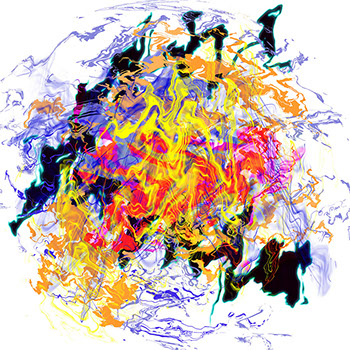 Ein abstraktes Werk von Andreas H. Boock. Der Künstlername ist elbkasper. Es hat das Format 75 x 75 cm und ist ein schönes Wandbild/Wanddeko.