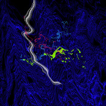 Ein abstraktes Werk von Andreas H. Boock. Der Künstlername ist elbkasper. Es hat das Format 75 x 75 cm und ist ein schönes Wandbild/Wanddeko.