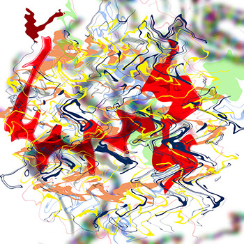 Ein abstraktes Werk von Andreas H. Boock. Der Künstlername ist elbkasper. Es hat das Format 75 x 75 cm und ist ein schönes Wandbild/Wanddeko.
