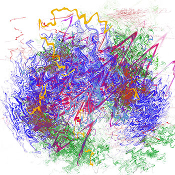 Ein abstraktes Werk von Andreas H. Boock. Der Künstlername ist elbkasper. Es hat das Format 75 x 75 cm und ist ein schönes Wandbild/Wanddeko.