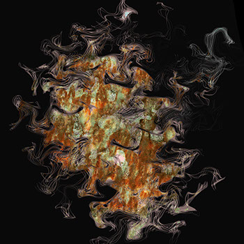 Ein abstraktes Werk von Andreas H. Boock. Der Künstlername ist elbkasper. Es hat das Format 75 x 75 cm und ist ein schönes Wandbild/Wanddeko.