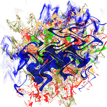 Ein abstraktes Werk von Andreas H. Boock. Der Künstlername ist elbkasper. Es hat das Format 75 x 75 cm und ist ein schönes Wandbild/Wanddeko.