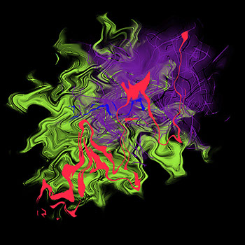 Ein abstraktes Werk von Andreas H. Boock. Der Künstlername ist elbkasper. Es hat das Format 75 x 75 cm und ist ein schönes Wandbild/Wanddeko.