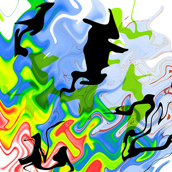 Ein abstraktes Werk von Andreas H. Boock. Der Künstlername ist elbkasper. Es hat das Format 75 x 75 cm und ist ein schönes Wandbild/Wanddeko.